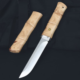 Shadow Wood Samurai Katana Bamboo Design Fixed Blade Hunitng Knife UD408793